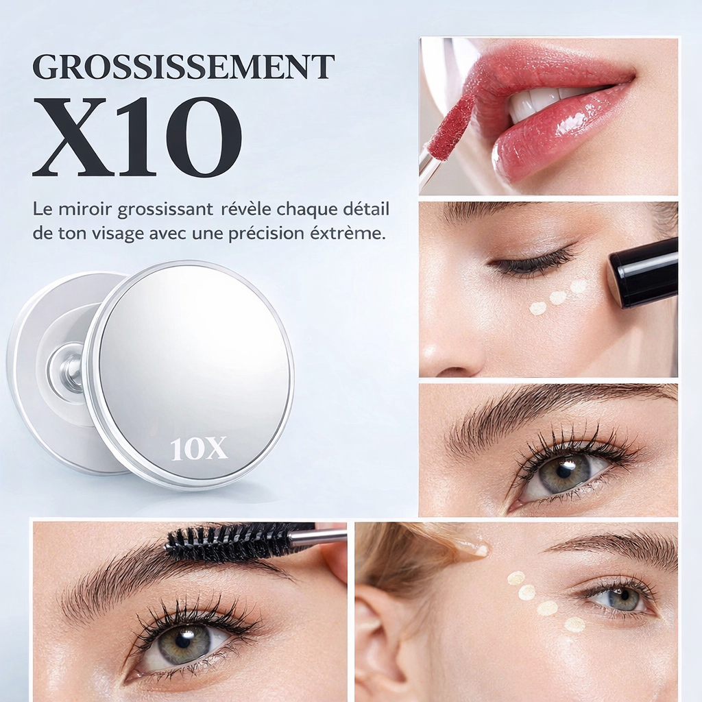 Miroir Diva Hollywood – Éclairage glamour, port USB